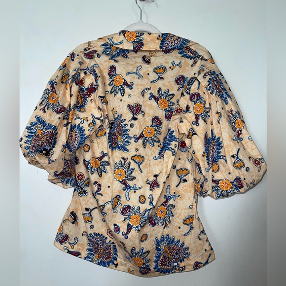 Elie By Tahiti Floral Puff Sleeve Blouse NWOT - Picture 7 of 8